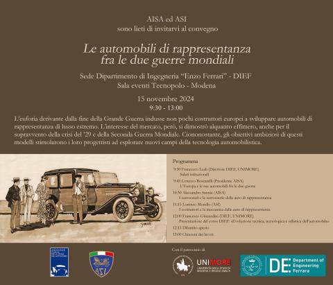 Al via il ciclo di seminari “Evoluzione tecnica, tecnologica e stilistica del veicolo” per il CL in Ingegneria del Veicolo (DIEF UNIMORE) in collaborazione con ASI e AISA