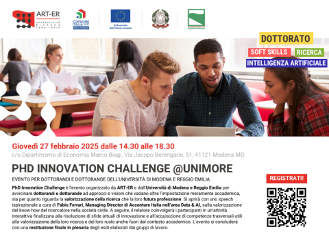 PHD Innovation Challenge, un evento dedicato a dottorandi e dottorande Unimore