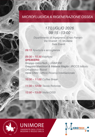 giornata di studio dedicata alla microfluidica per la rigenerazione ossea